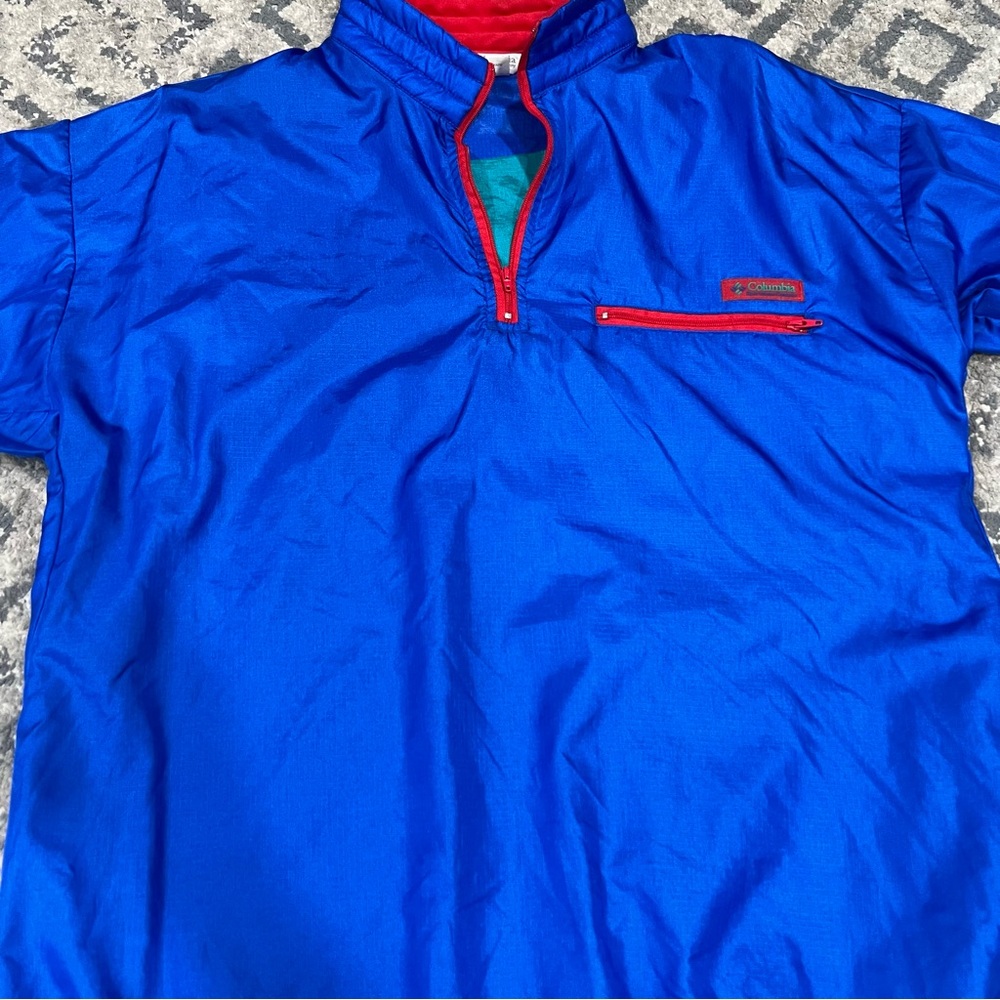 Vtg 90's Columbia Color Block Pullover Windbreaker Jacket Men's Size Medium Blue - Picture 4 of 10